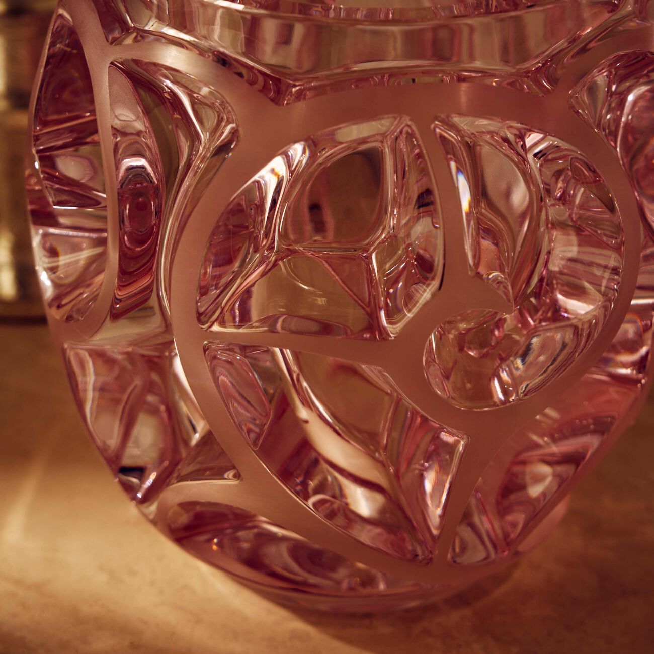 Tourbillons Vase Small Pink lalique tourbillons vase small pink