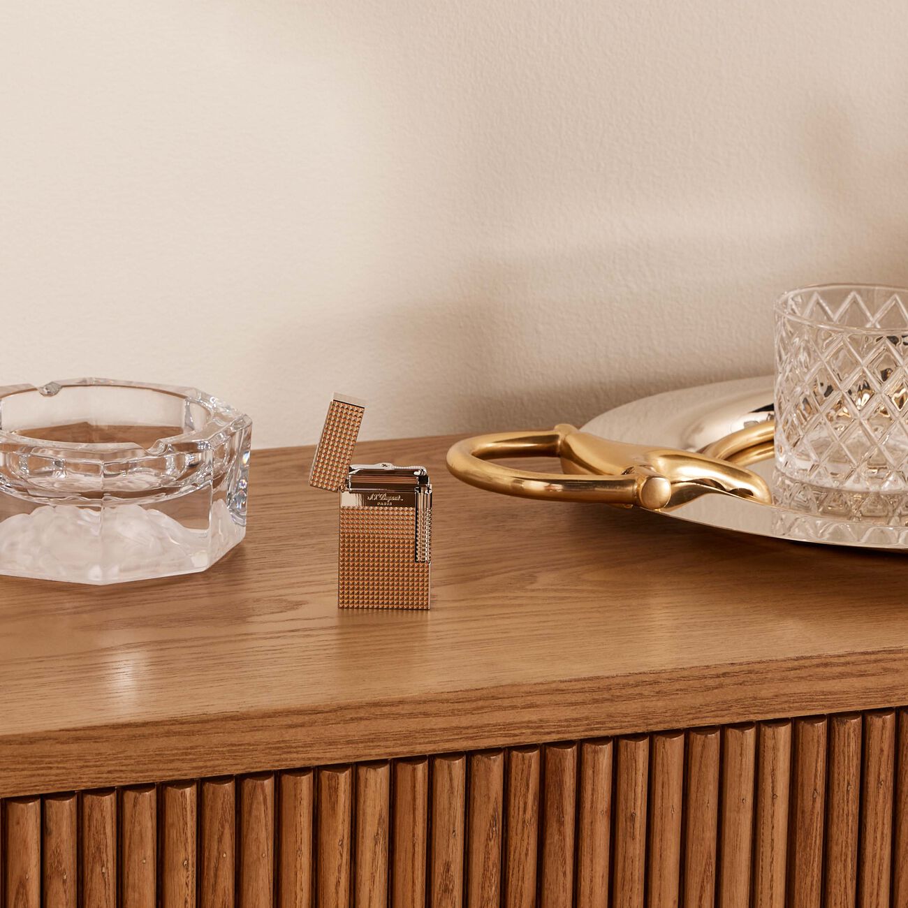 اس تي دوبون ولاعة لو نيو جران دوبون بنقشة الماسات باللون الفضي