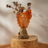 دوم مزهرية روز رويال برستيج الفاخرة كبيرة جدًا برتقالية بإصدار محدود