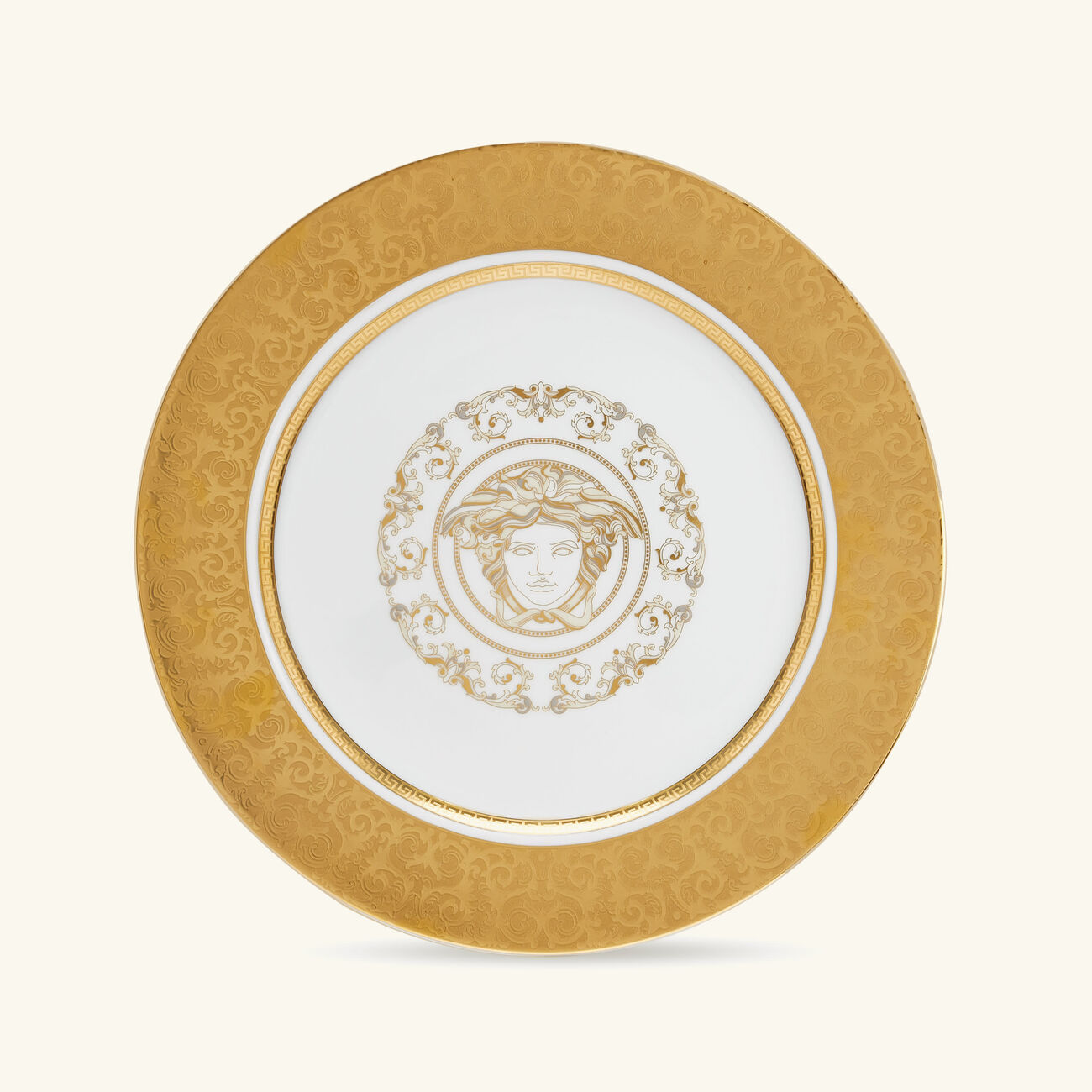 versace medusa gala charger plate round gold 30cm