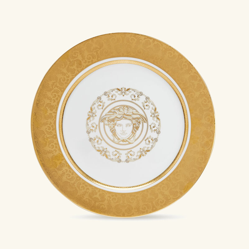 versace medusa gala charger plate round gold 30cm