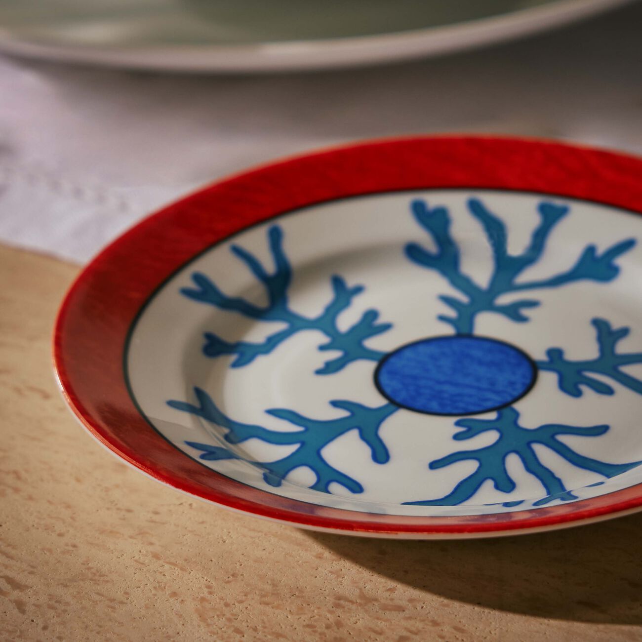 pinto paris lagon bread plate round blue 15cm