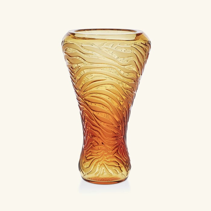 Tigre Vase Large Amber lalique tigre vase large amber