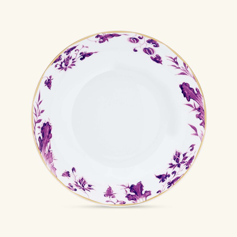 bernardaud prunus soup plate round purple 19cm