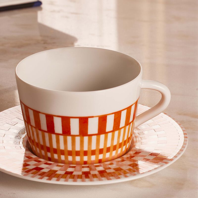 Terra Rosa Tea Cup & Saucer Orange bernardaud terra rosa tea cup saucer orange