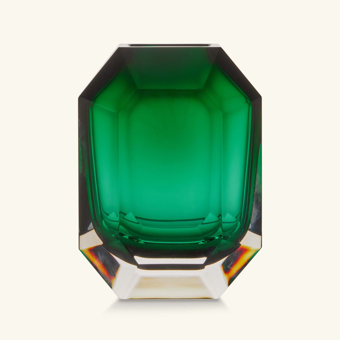 baccarat octogone bud vase small green