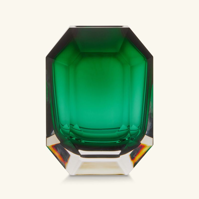 baccarat octogone bud vase small green