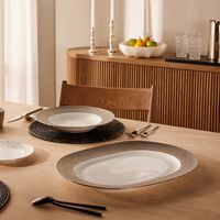 bernardaud ecume serving platter oval silver 43cm