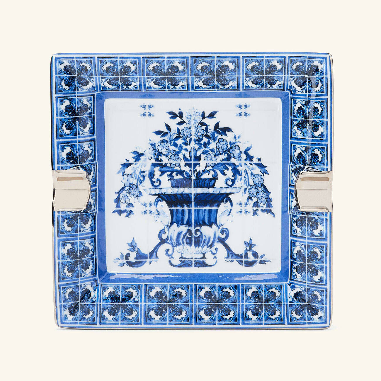 دولتشي أند غابانا كازا منفضة مربعة صغيرة مزينة زرقاء