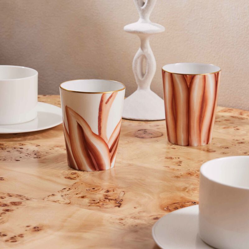 marie daage handpainted drinking glass orange