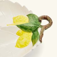 les ottomans lemon leaf serving bowl white