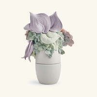 lladro vase with flowers large pink