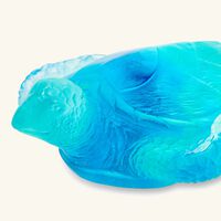 daum mer de corail sea turtle figurine mini light blue