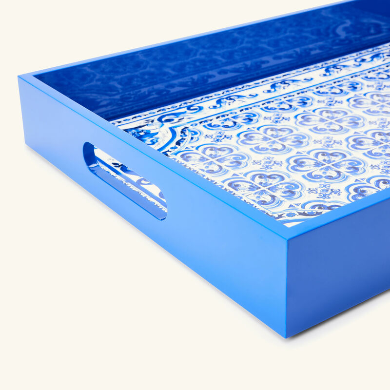 دولتشي أند غابانا كازا صينية بلو ميديترانيو مستطيلة كبيرة زرقاء