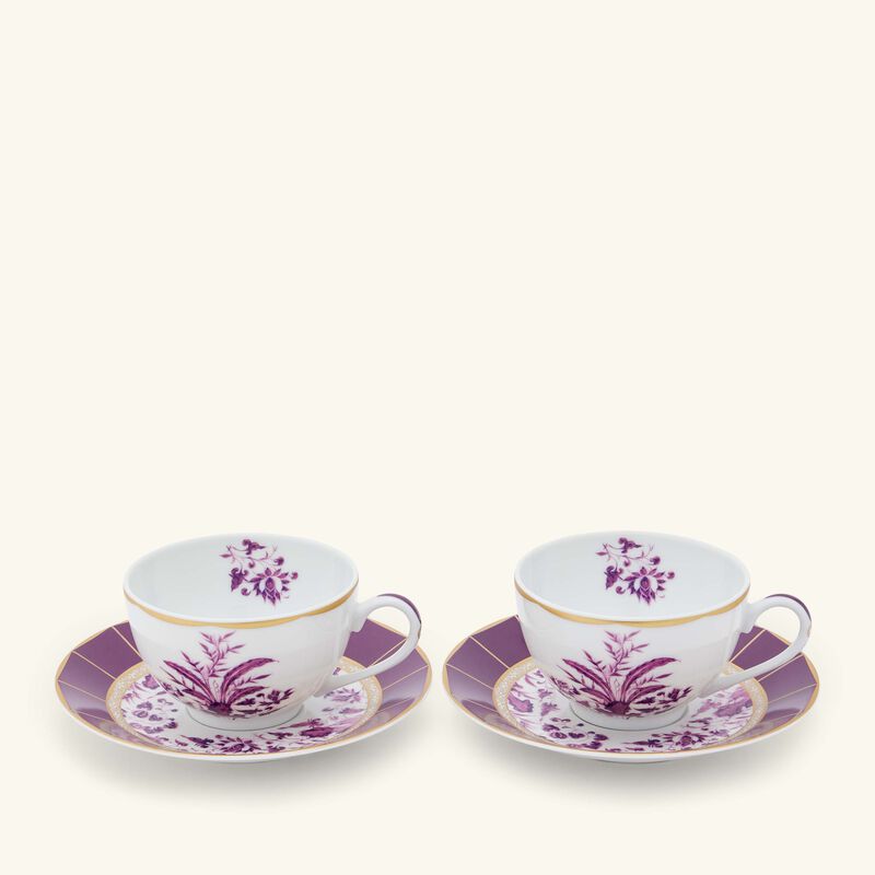 bernardaud tea cup   saucer pink set of 2