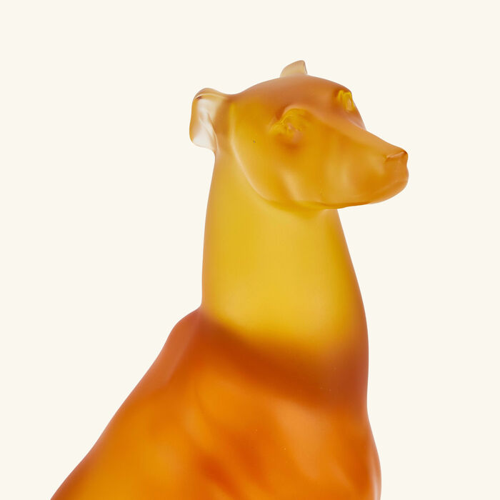 lalique greyhound sculpture medium yellow