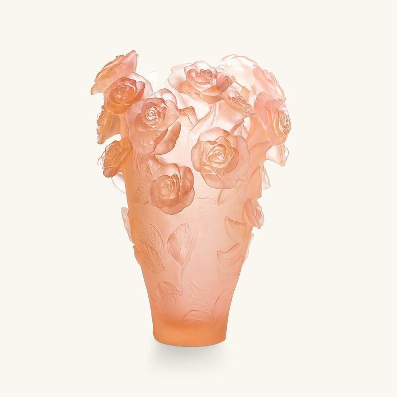 daum rose passion vase large pink