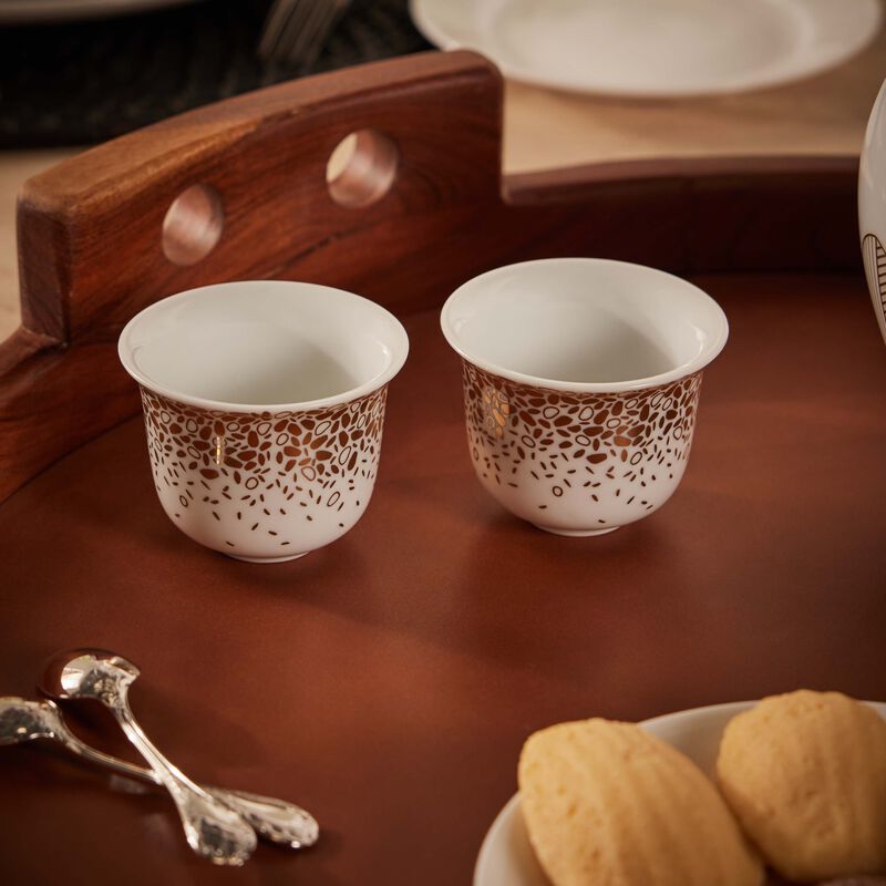 silsal tamrah dates spread bottom arabic coffee cup gold set of 2
