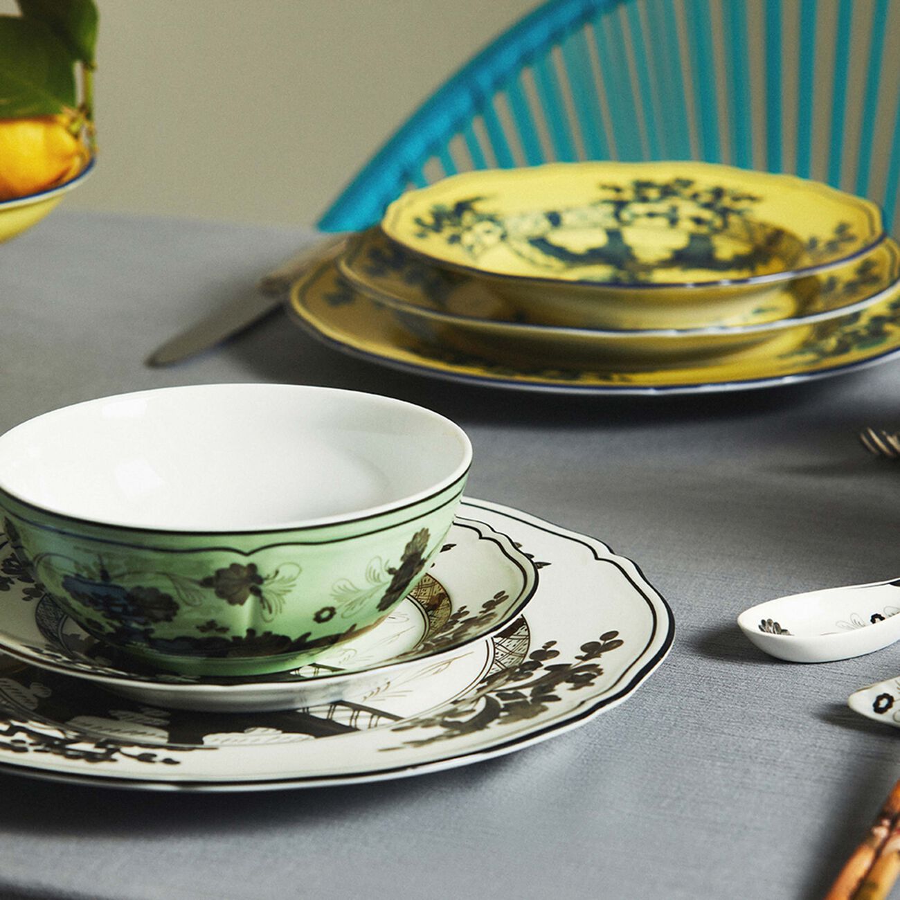 ginori 1735 antico doccia dessert plate round black 21cm