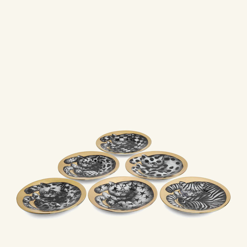 fornasetti high fidelity tea cup grey set of 6