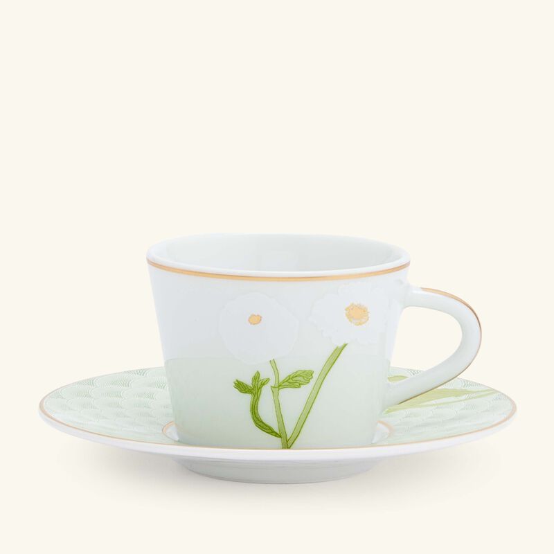 bernardaud praiana coffee cup   saucer green