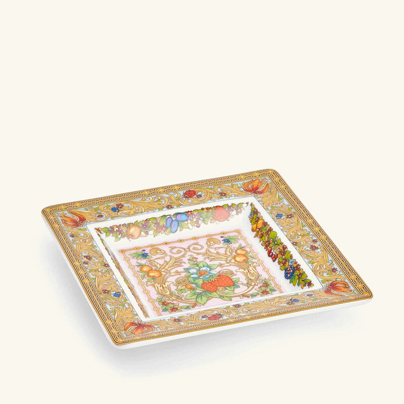 le jardin de versace trinket tray square small pink