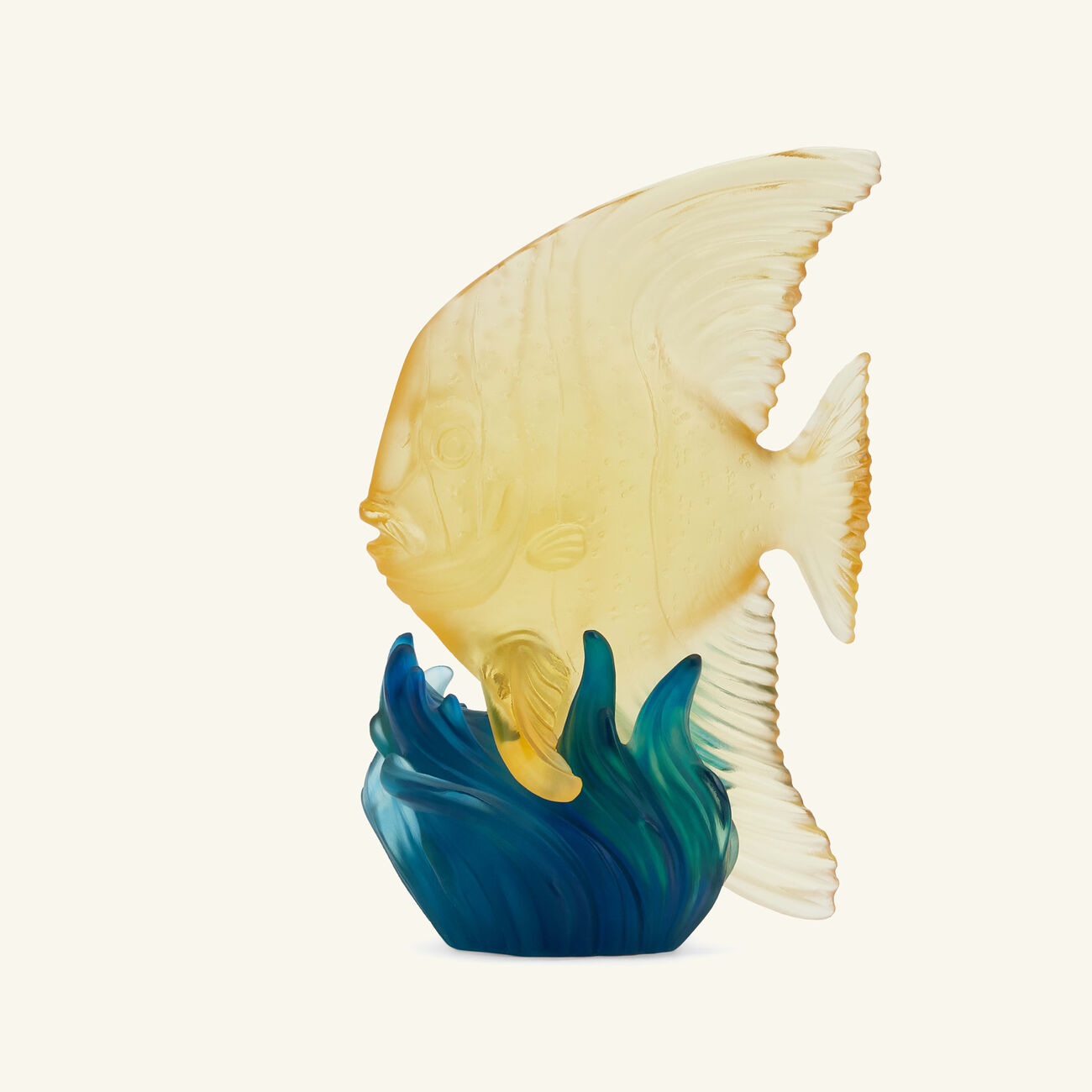 دوم منحوتة سمكة مايا بلاتاكس صغيرة صفراء