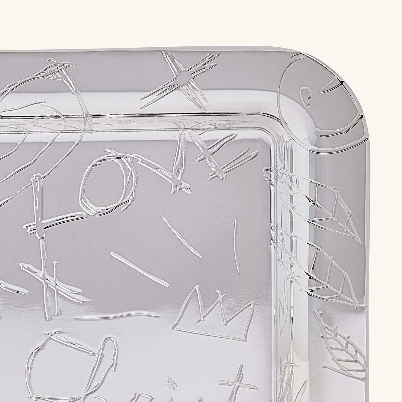 christofle graffiti serving tray rectangular mini silver plated