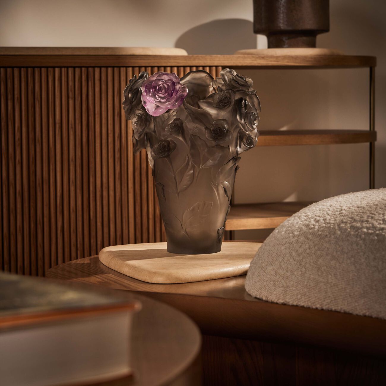 Rose Passion Vase Medium Grey daum rose passion vase medium grey