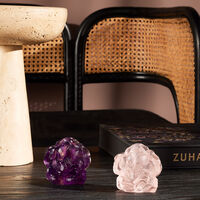 daum camellia flower figurine mini violet