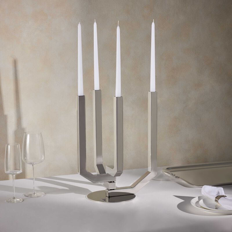 christofle arborescence candelabra stainless steel 4 candles