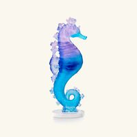 daum mer de corail seahorse figurine mini blue