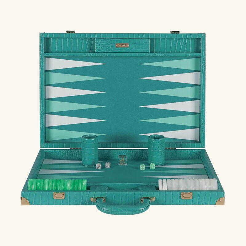 Teal Alligator Backgammon Set vido teal alligator backgammon set