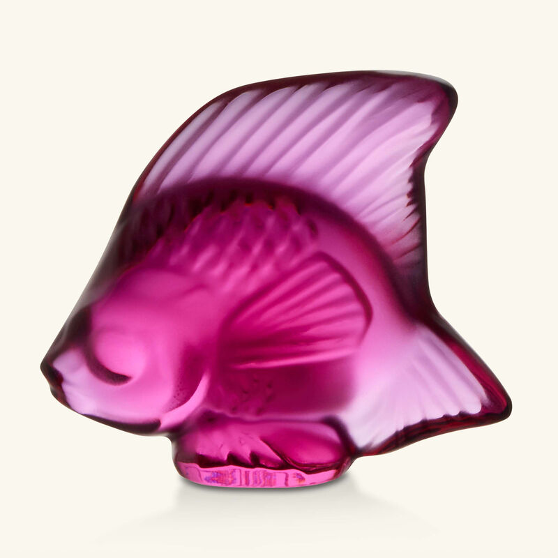 lalique fish figurine mini fuchsia