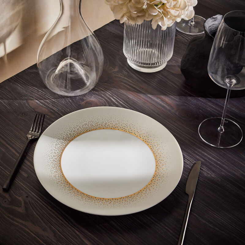 haviland souffle d or dinner plate round gold 28cm