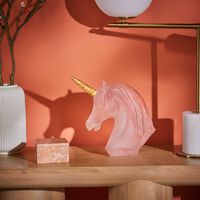 دوم منحوتة يونيكورن متوسطة الحجم وردية بإصدار محدود