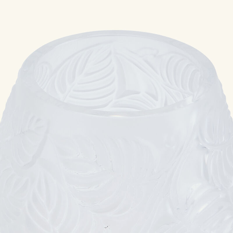 lalique feuilles vase small clear