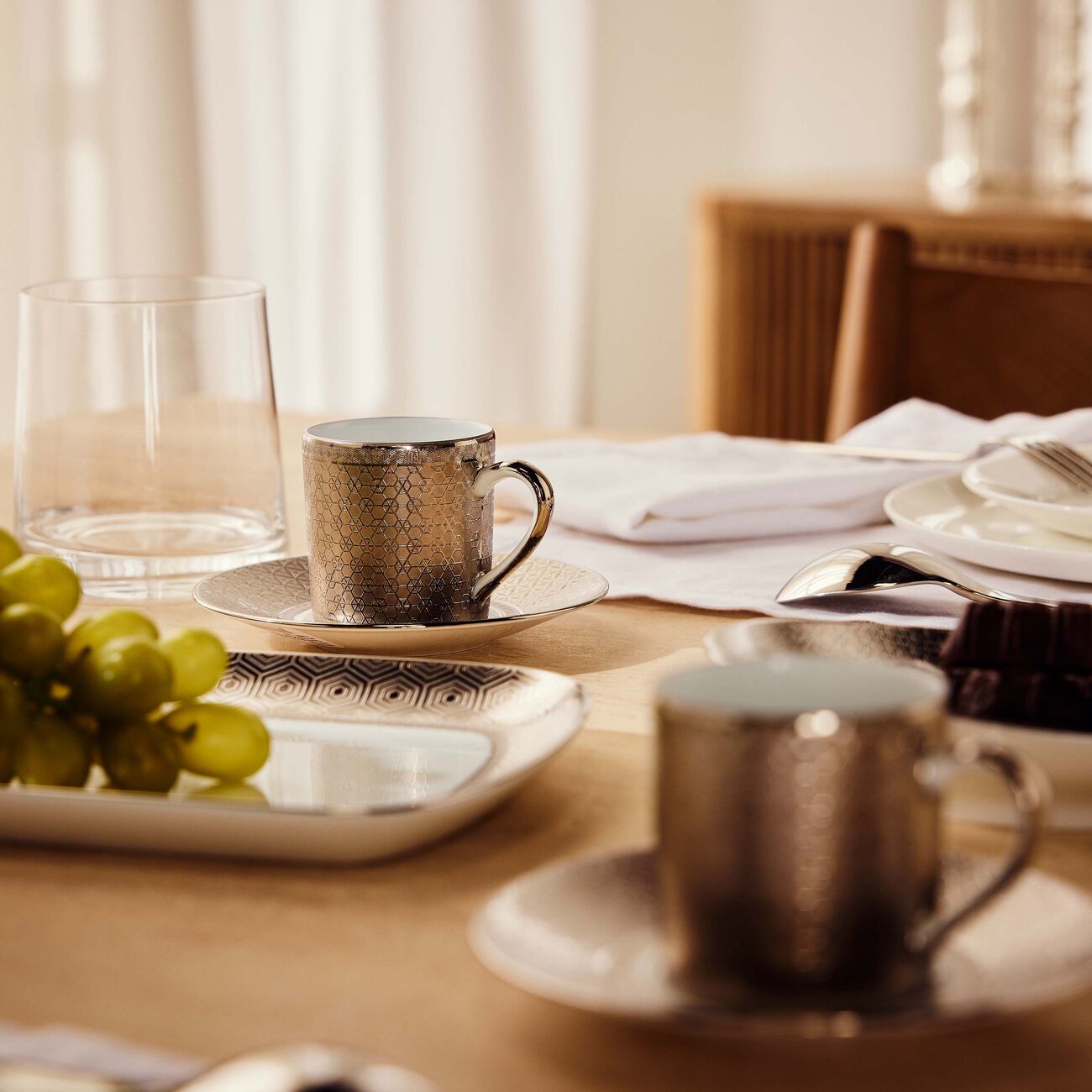 bernardaud divine coffee cup   saucer grey