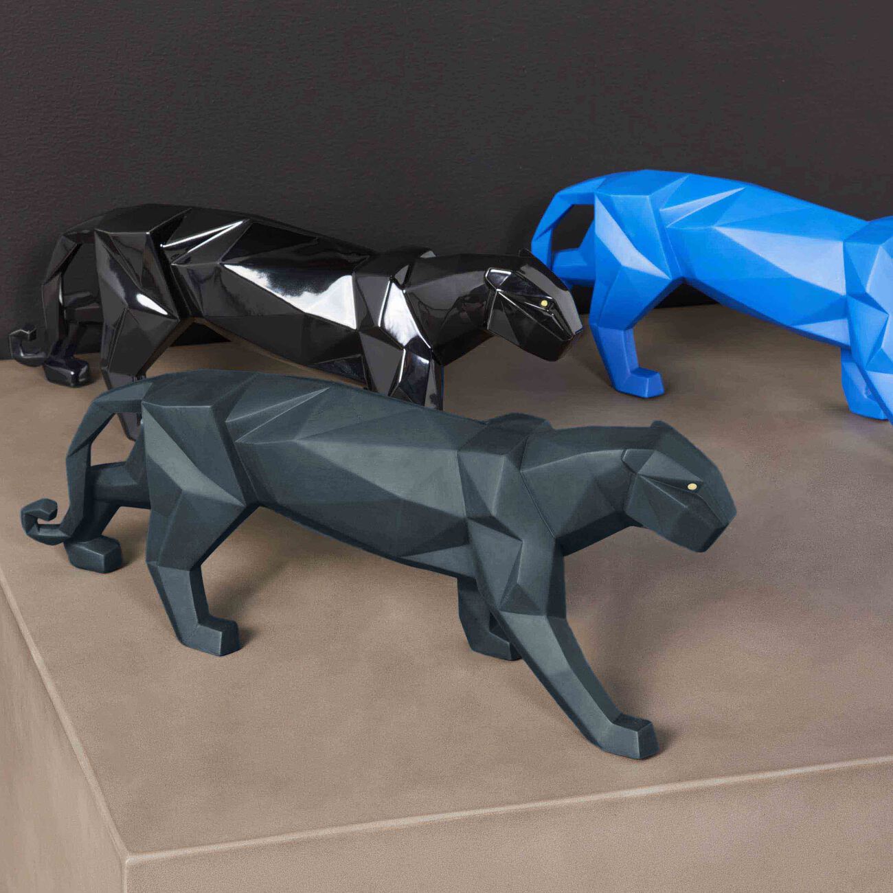 Panther Sculpture Small Black lladro panther sculpture small black