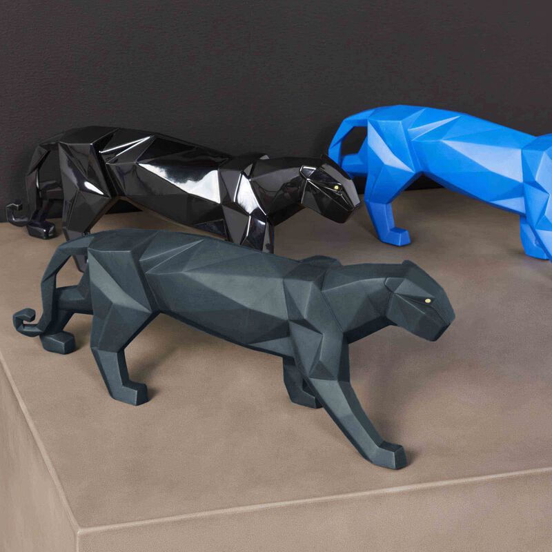 Panther Sculpture Small Black lladro panther sculpture small black