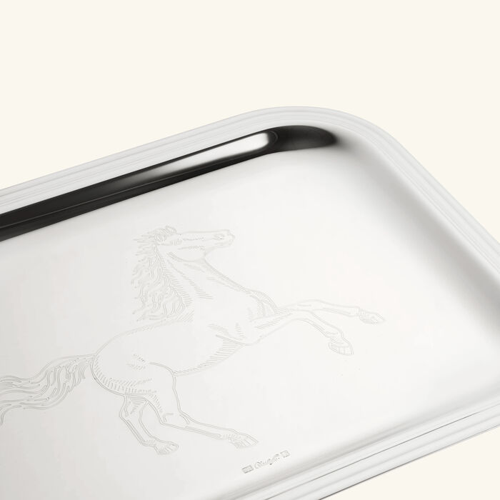 كريستوفل صينية الضيافة آلبي المطلية بالفضة والمصممة احتفالاً بالعام القمري الجديد 26   20 سم