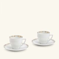 باكارا طقم تاليران المؤلف من فنجانين للقهوة مع صحنيهما باللون الذهبي