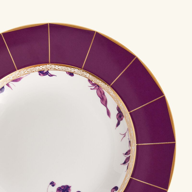 bernardaud prunus soup plate round purple 22cm