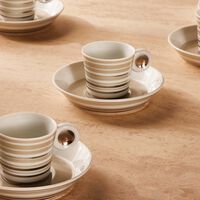 bernardaud lampeduza coffee cup   saucer silver set of 6