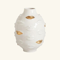 Gilded Gala Round Vase Medium White jonathan adler gilded gala round vase medium white