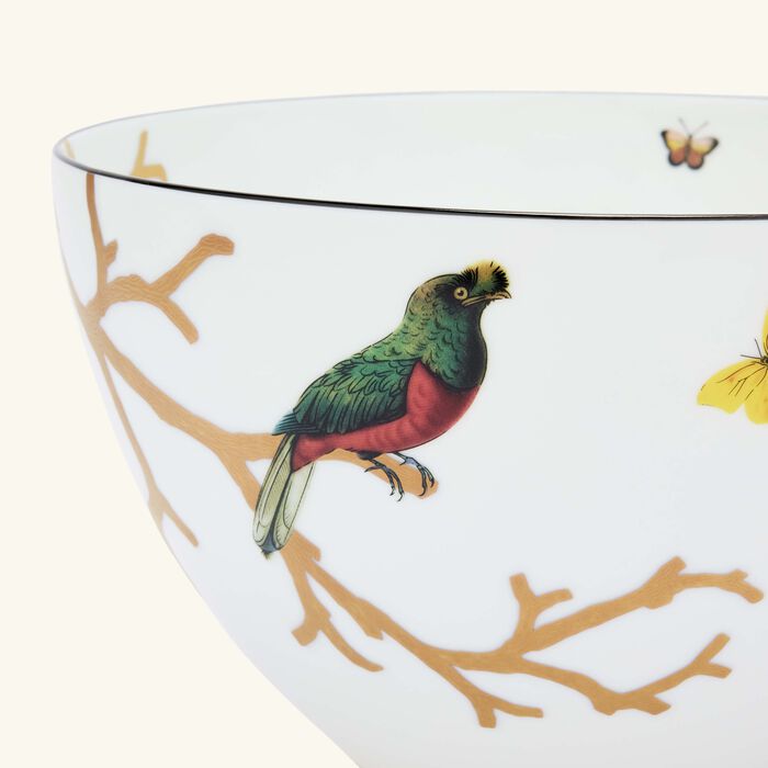 bernardaud aux oiseaux salad bowl gold 27cm