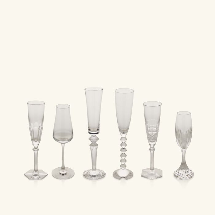 baccarat bubble box champagne glass clear set of 6