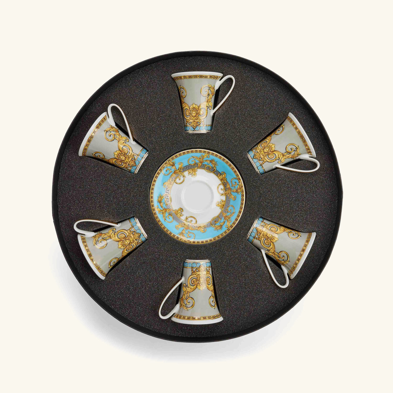 versace prestige gala coffee cup   saucer white set of 6