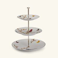 bernardaud aux oiseaux cake stand 3 tier gold