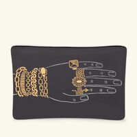 Mano Con Gioielli Ashtray Rectangular Black fornasetti mano con gioielli ashtray rectangular black